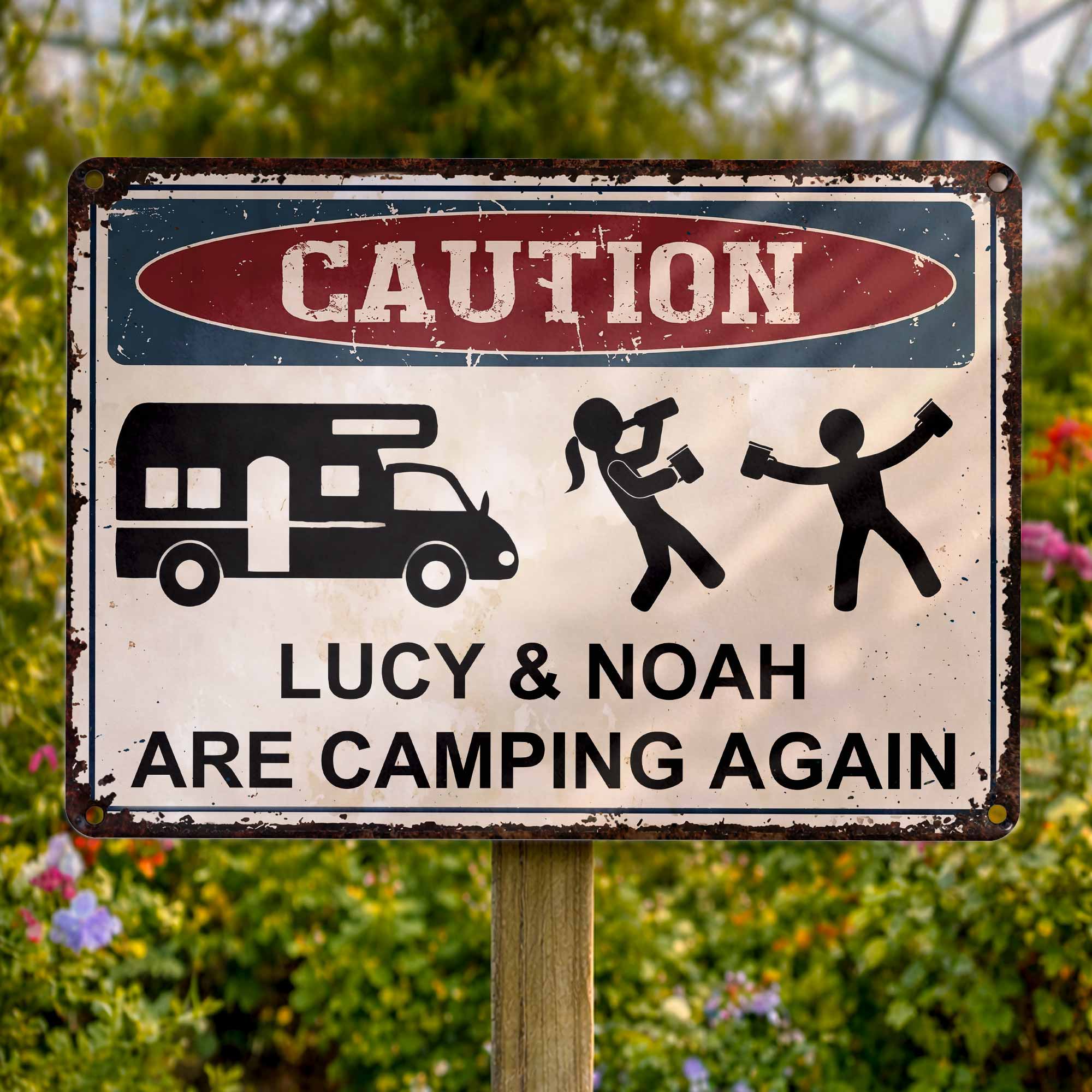 Personalized Metal Sign Custom Name Camping Gift for Him