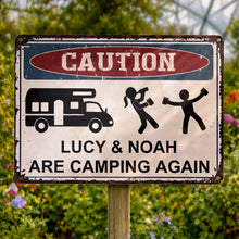Load image into Gallery viewer, Personalized Metal Sign Custom Name Camping Gift for Him
