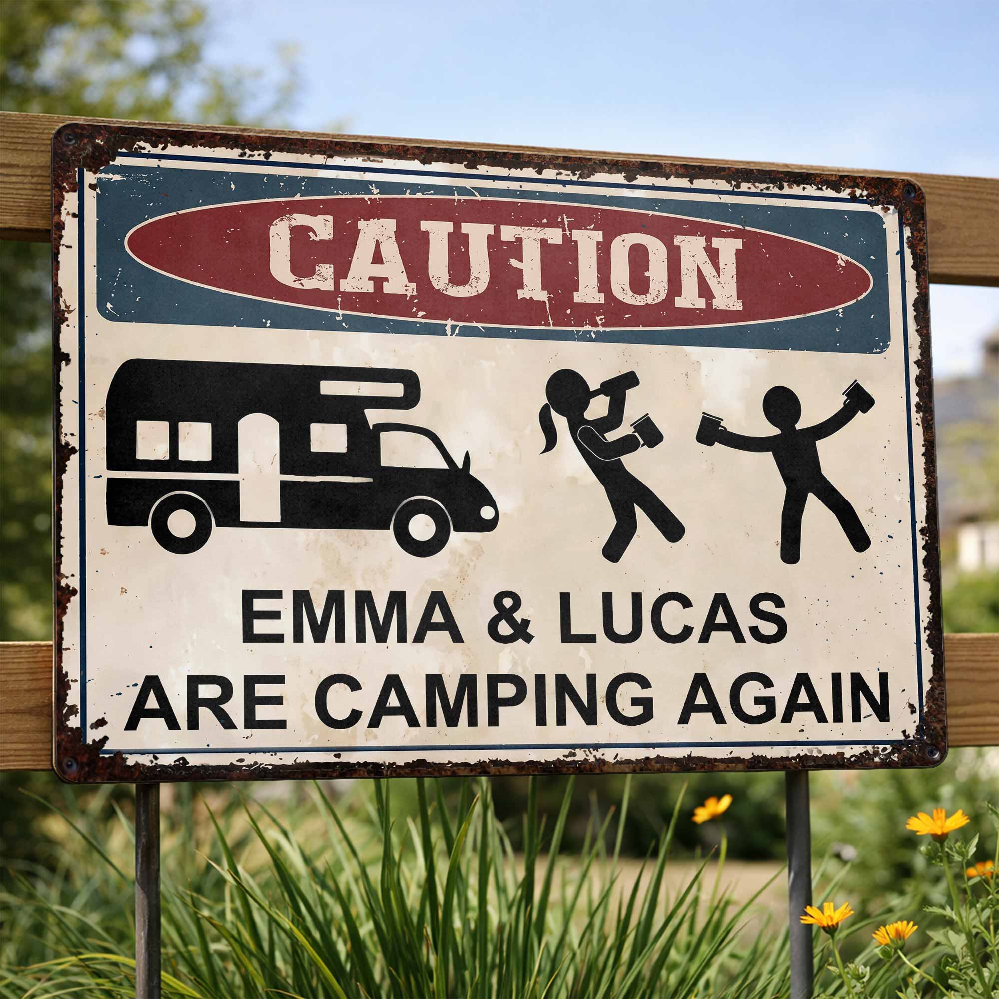 Personalized Metal Sign Custom Name Camping Gift for Him