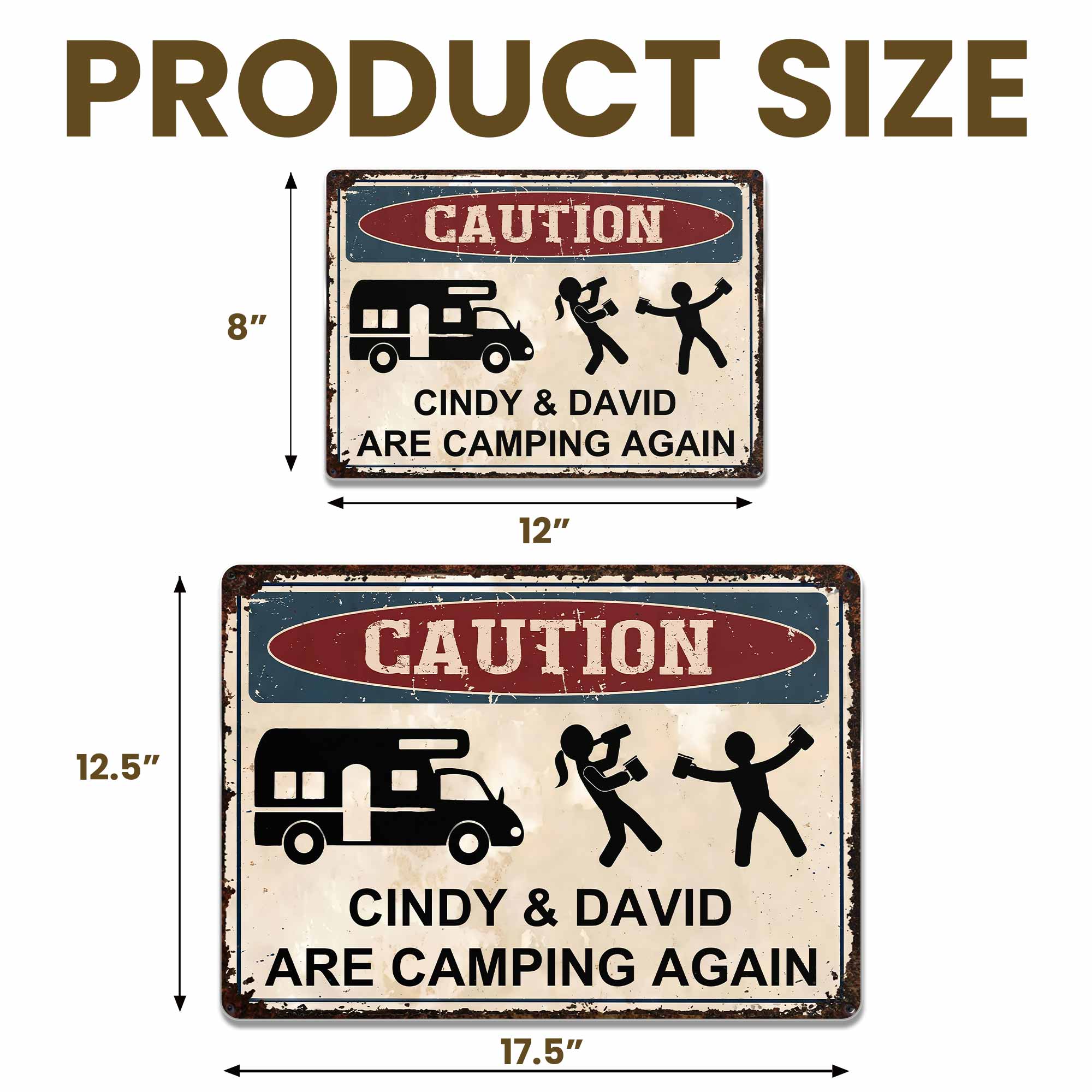 Personalized Metal Sign Custom Name Camping Gift for Him
