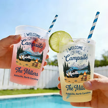 Load image into Gallery viewer, Personalized Frosted Cups Custom Name Campfire Design Gift
