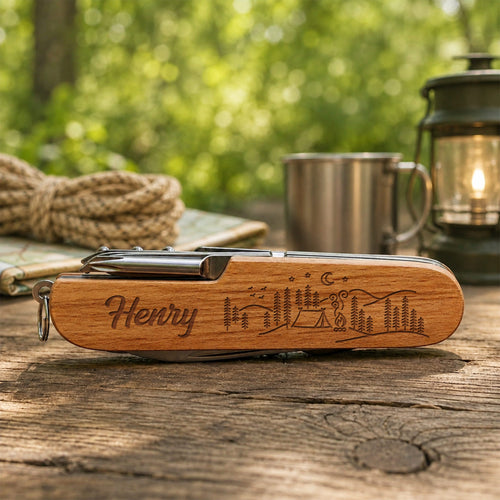 Personalized Wooden Multi Tool Custom Name Gift for Dad