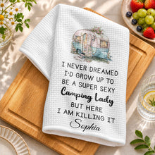 Load image into Gallery viewer, Personalized Kitchen Towel Vintage Camper Gift for Camping Lovers
