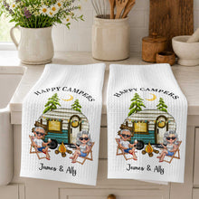 Load image into Gallery viewer, Personalized Kitchen Towel Custom Couple Gift with Camper Van
