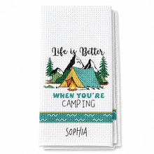 Load image into Gallery viewer, Personalized Kitchen Towel Camping Design Custom Gift for Home
