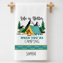 Load image into Gallery viewer, Personalized Kitchen Towel Camping Design Custom Gift for Home
