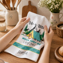Load image into Gallery viewer, Personalized Kitchen Towel Camping Design Custom Gift for Home
