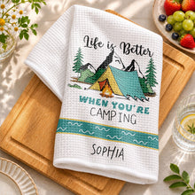 Load image into Gallery viewer, Personalized Kitchen Towel Camping Design Custom Gift for Home
