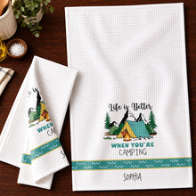 Load image into Gallery viewer, Personalized Kitchen Towel Camping Design Custom Gift for Home
