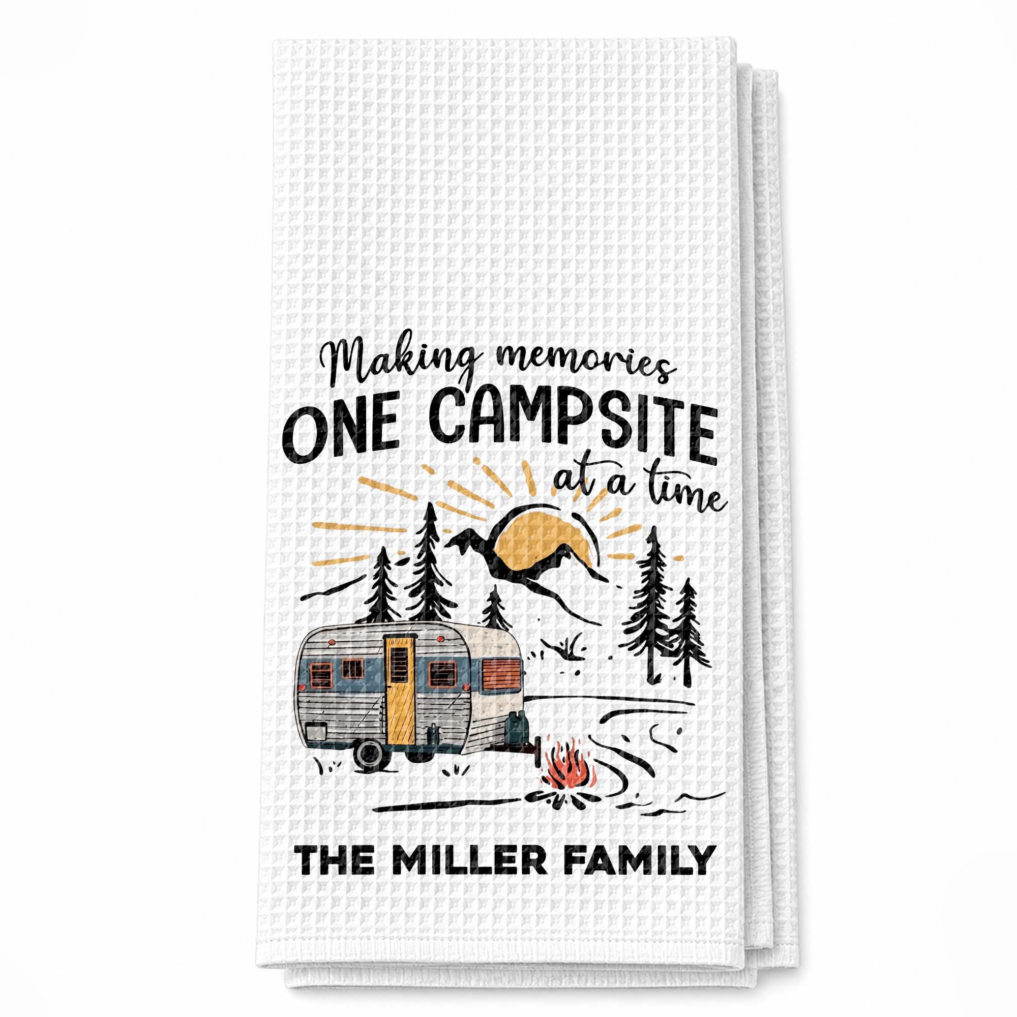 Personalized Kitchen Towel Custom Family Name Camping Gift