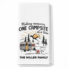 Load image into Gallery viewer, Personalized Kitchen Towel Custom Family Name Camping Gift
