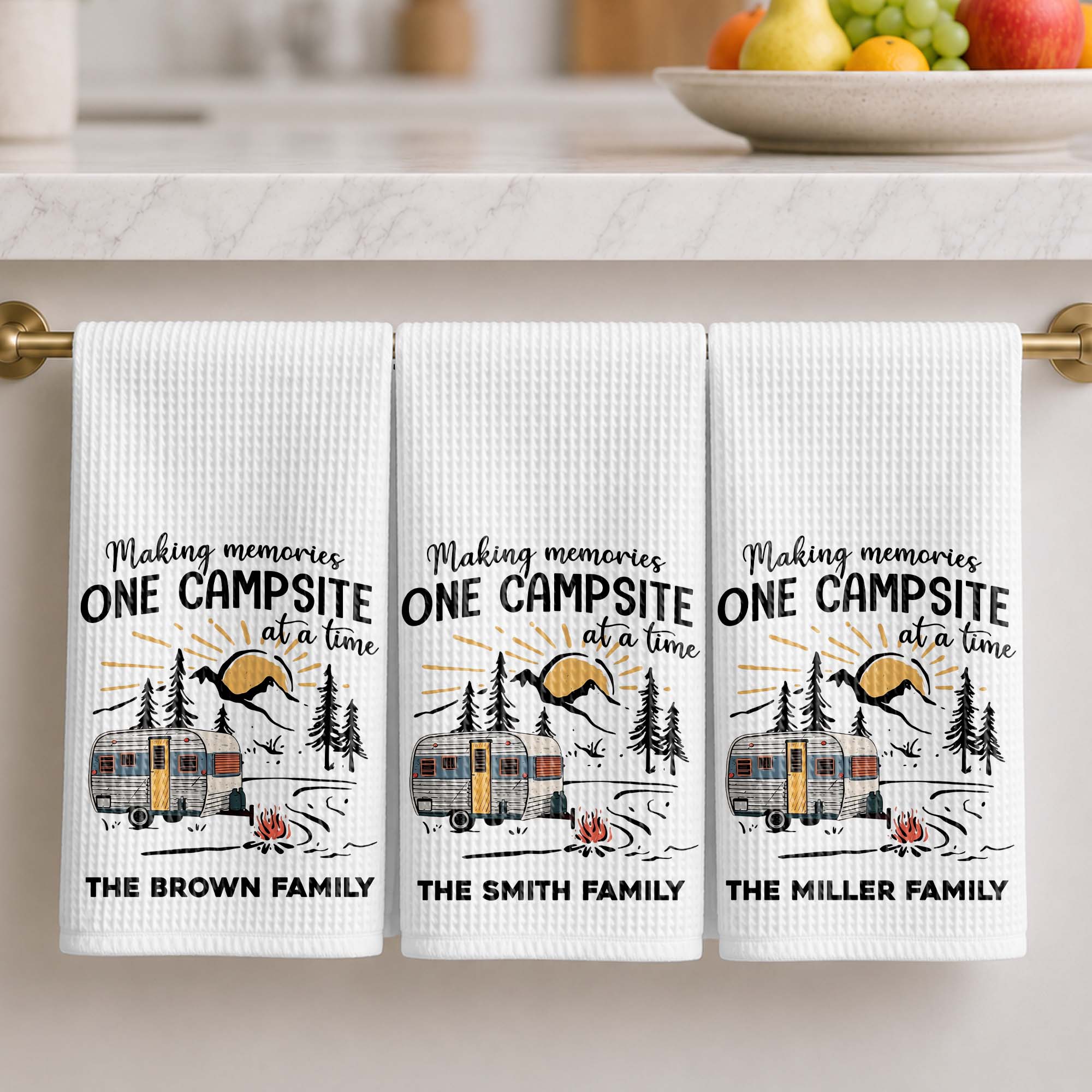 Personalized Kitchen Towel Custom Family Name Camping Gift