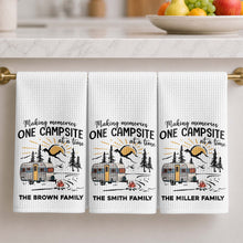 Load image into Gallery viewer, Personalized Kitchen Towel Custom Family Name Camping Gift
