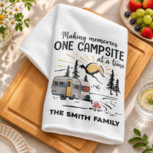 Load image into Gallery viewer, Personalized Kitchen Towel Custom Family Name Camping Gift
