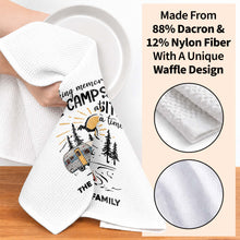 Load image into Gallery viewer, Personalized Kitchen Towel Custom Family Name Camping Gift
