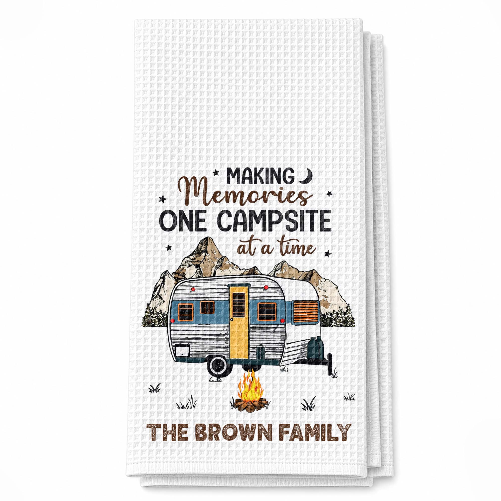 Personalized Kitchen Towel for Couples Custom Camper Design