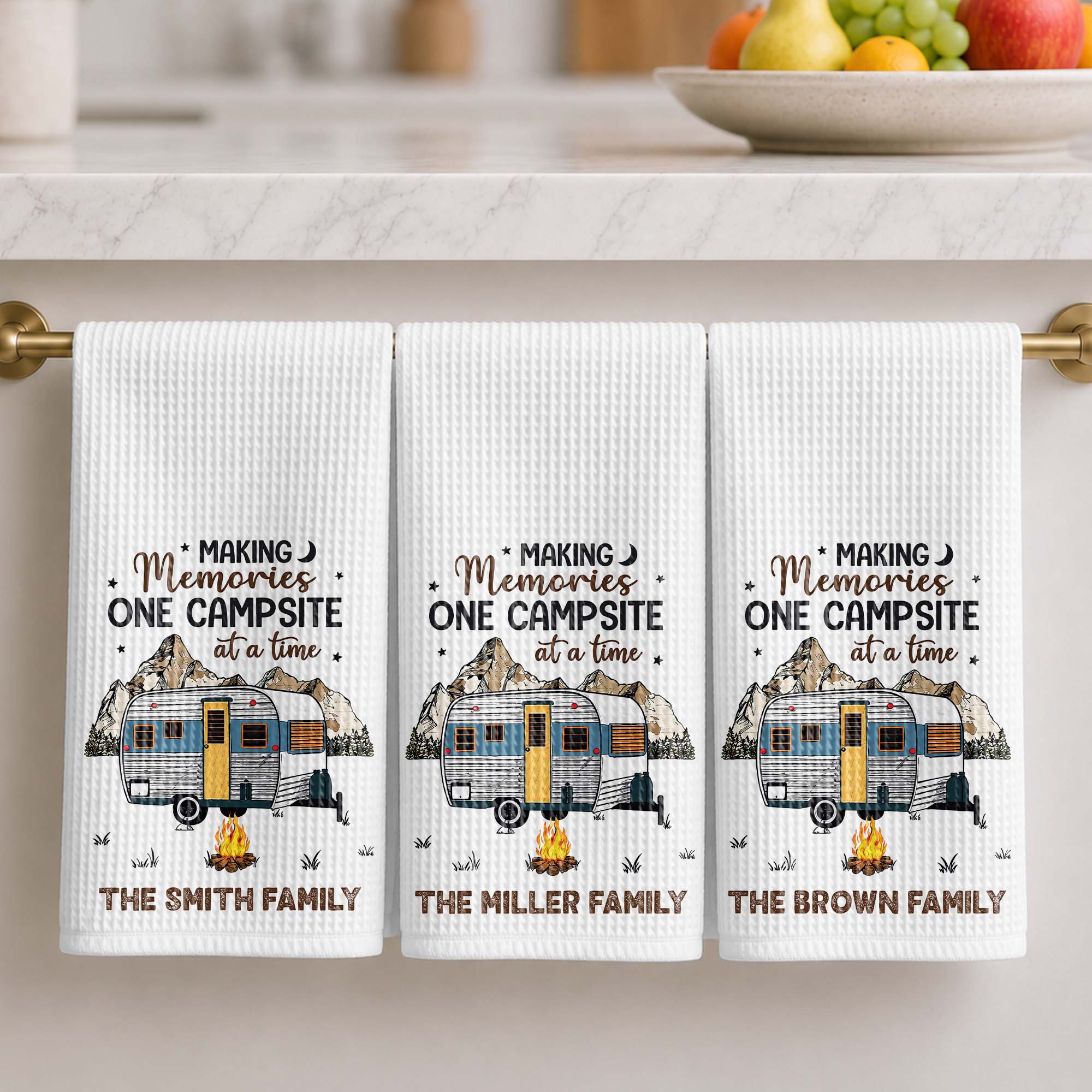 Personalized Kitchen Towel for Couples Custom Camper Design