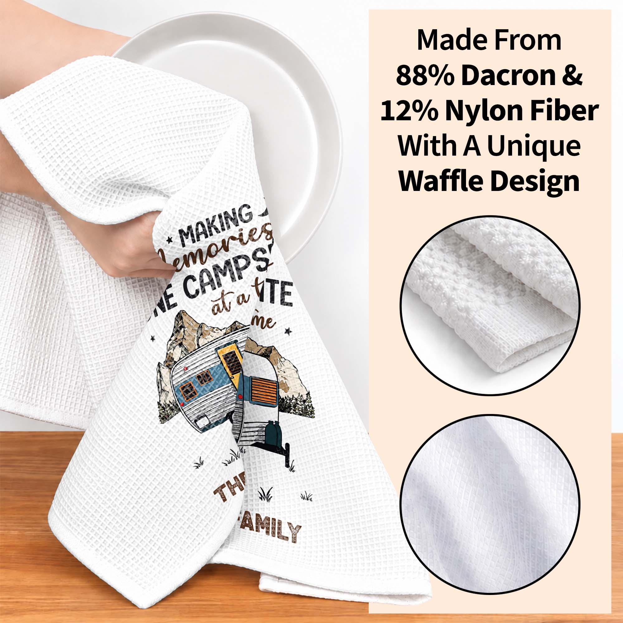 Personalized Kitchen Towel for Couples Custom Camper Design