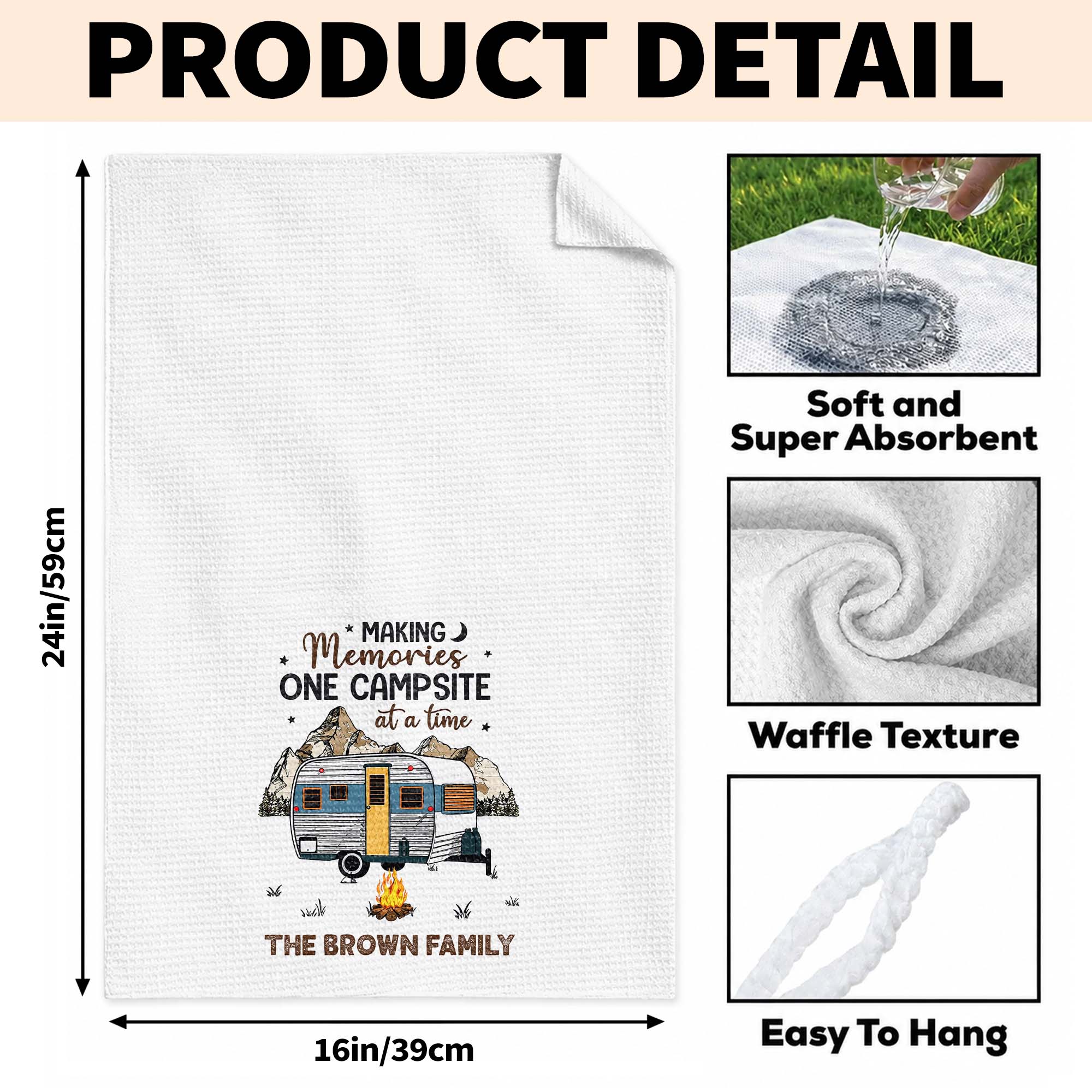Personalized Kitchen Towel for Couples Custom Camper Design