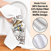 Load image into Gallery viewer, Personalized Camping Decor Kitchen Towel Family Gift - Campfire Design
