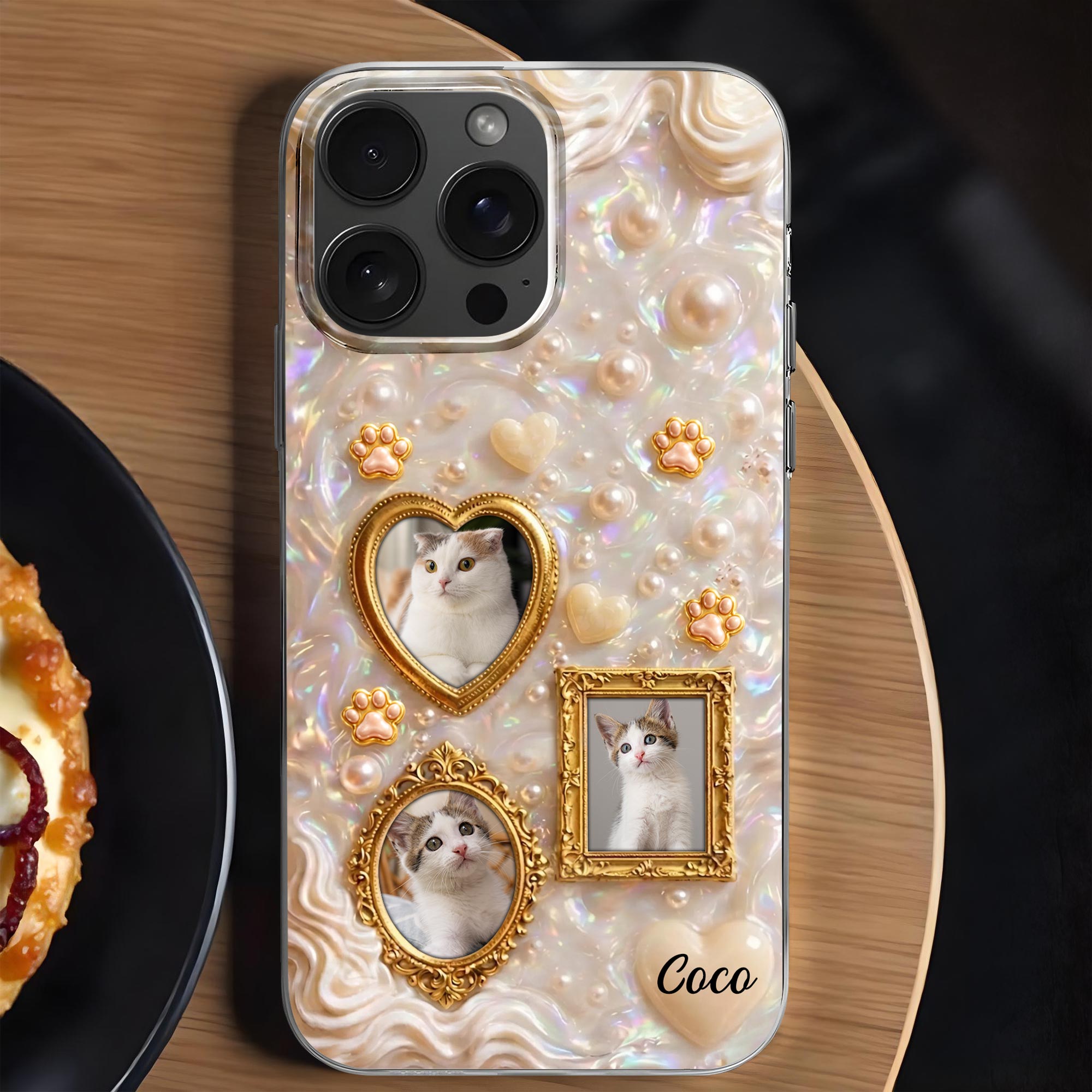 Personalized Clear Phone Case for Cat Lovers Custom Name