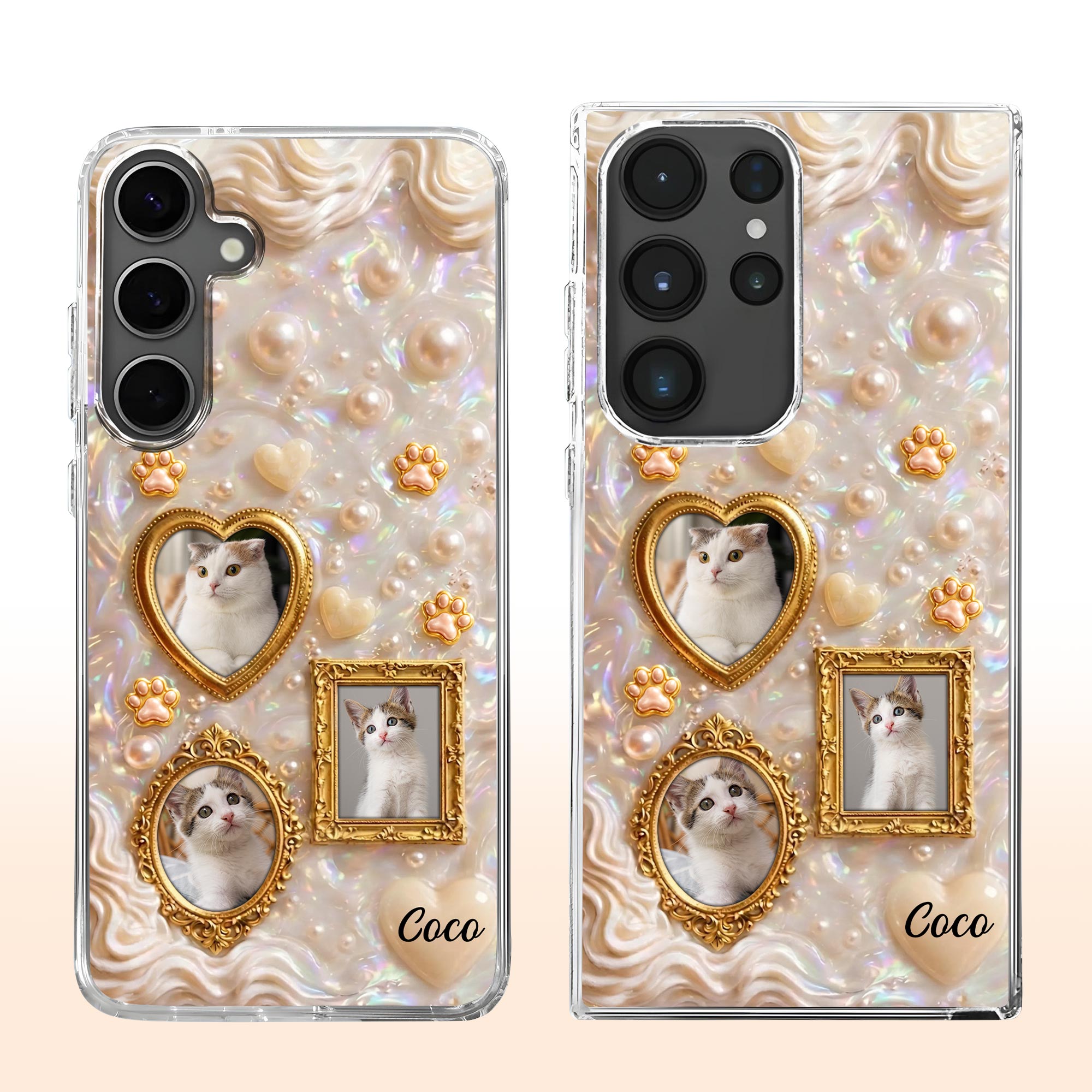 Personalized Clear Phone Case for Cat Lovers Custom Name