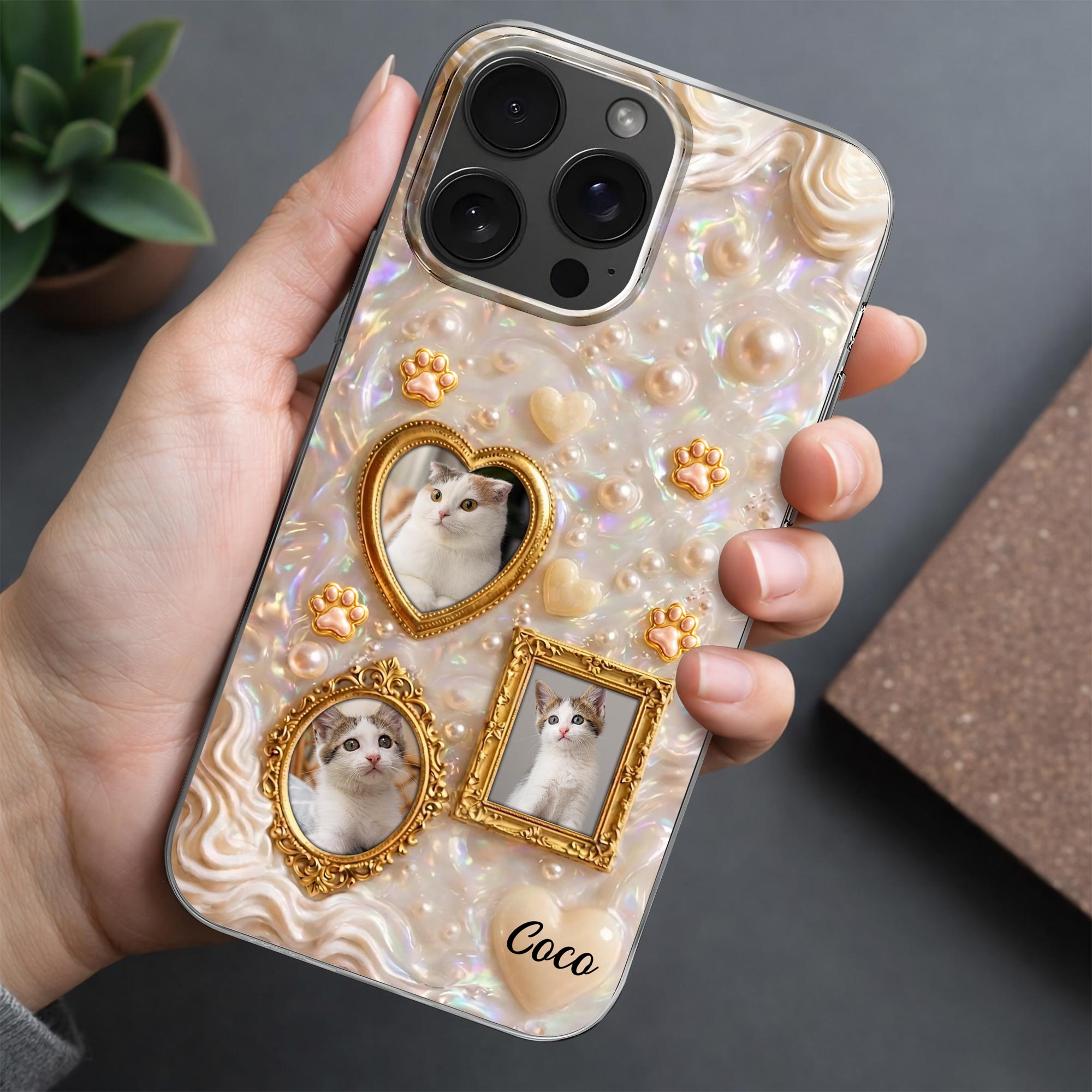 Personalized Clear Phone Case for Cat Lovers Custom Name