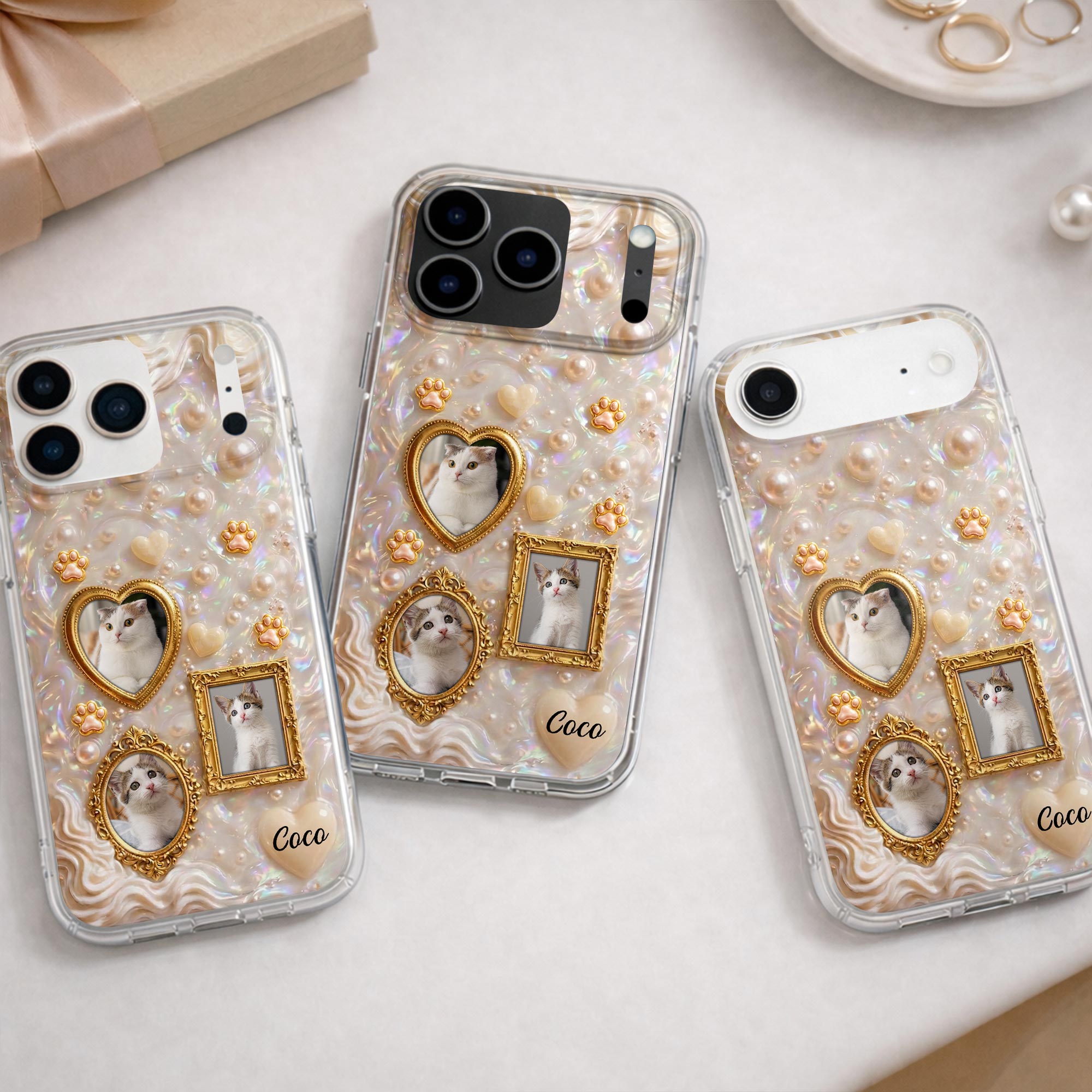 Personalized Clear Phone Case for Cat Lovers Custom Name