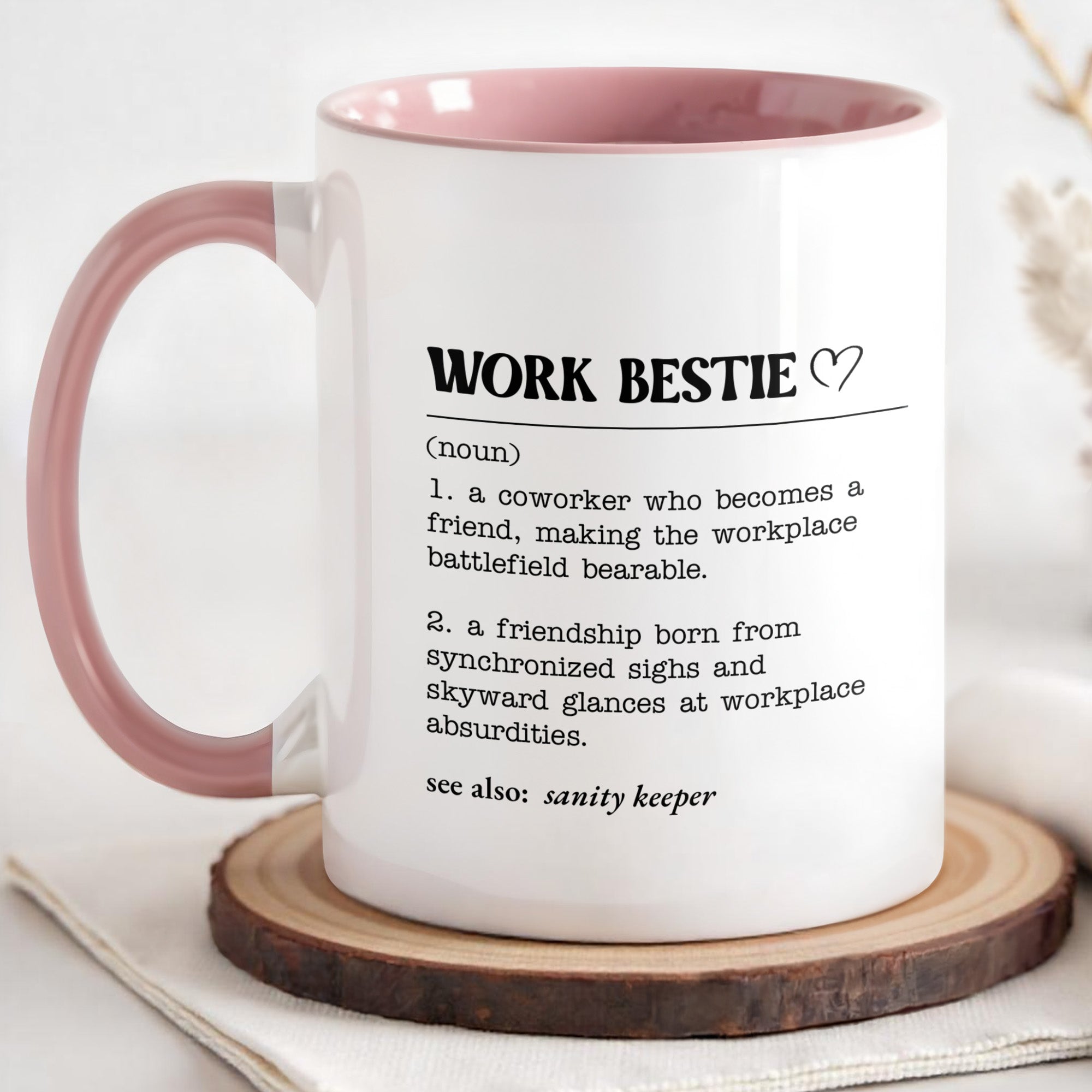 Personalized Accent Mug Work Bestie Definition Custom Gift