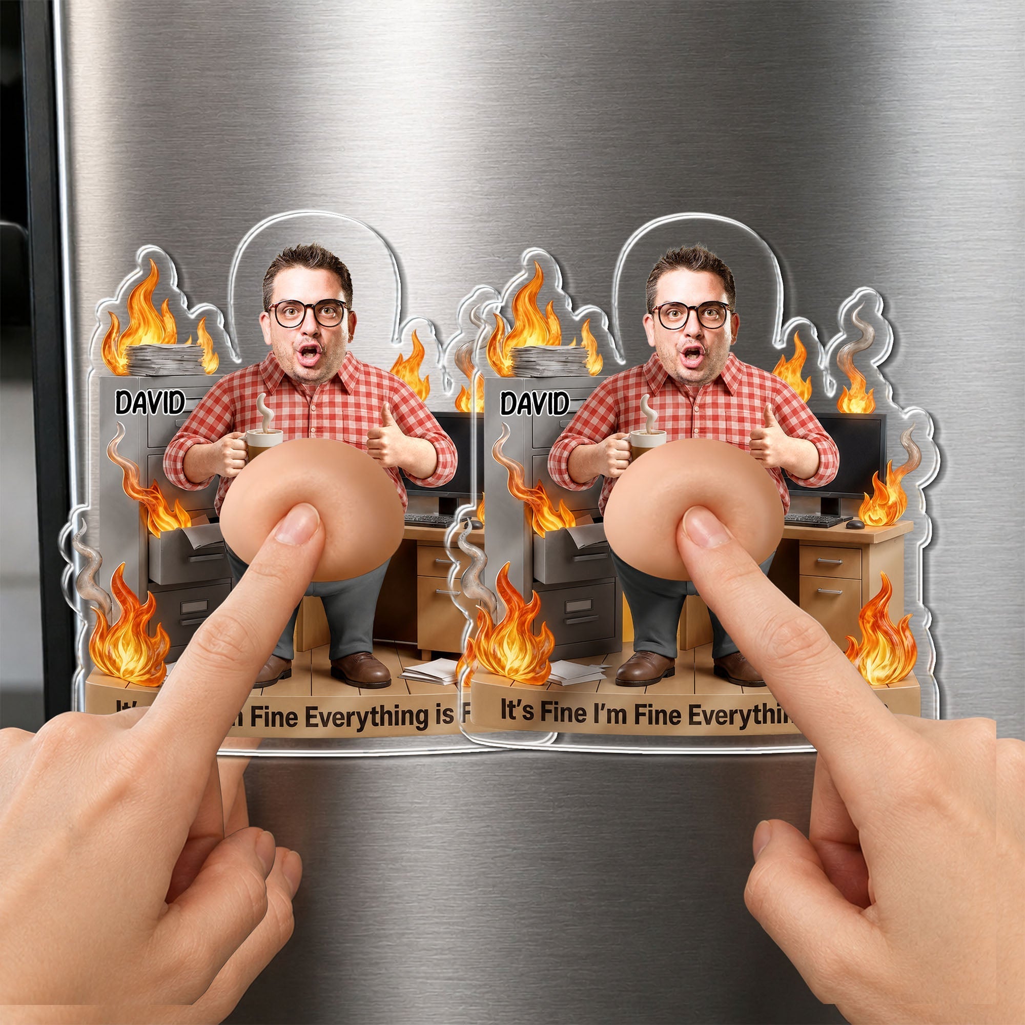 Personalized Squishy Acrylic Fridge Magnet Custom Gift for Dad