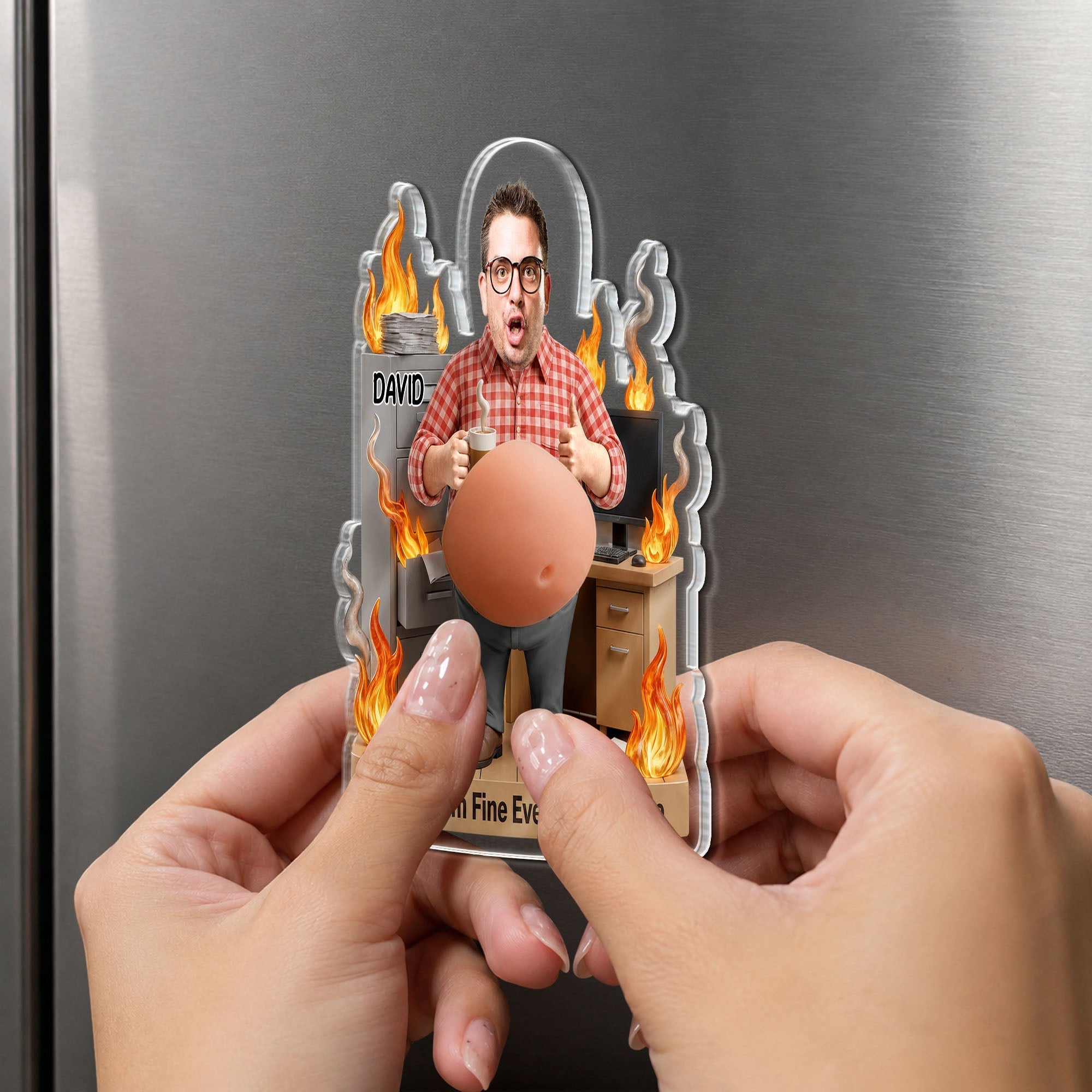 Personalized Squishy Acrylic Fridge Magnet Custom Gift for Dad