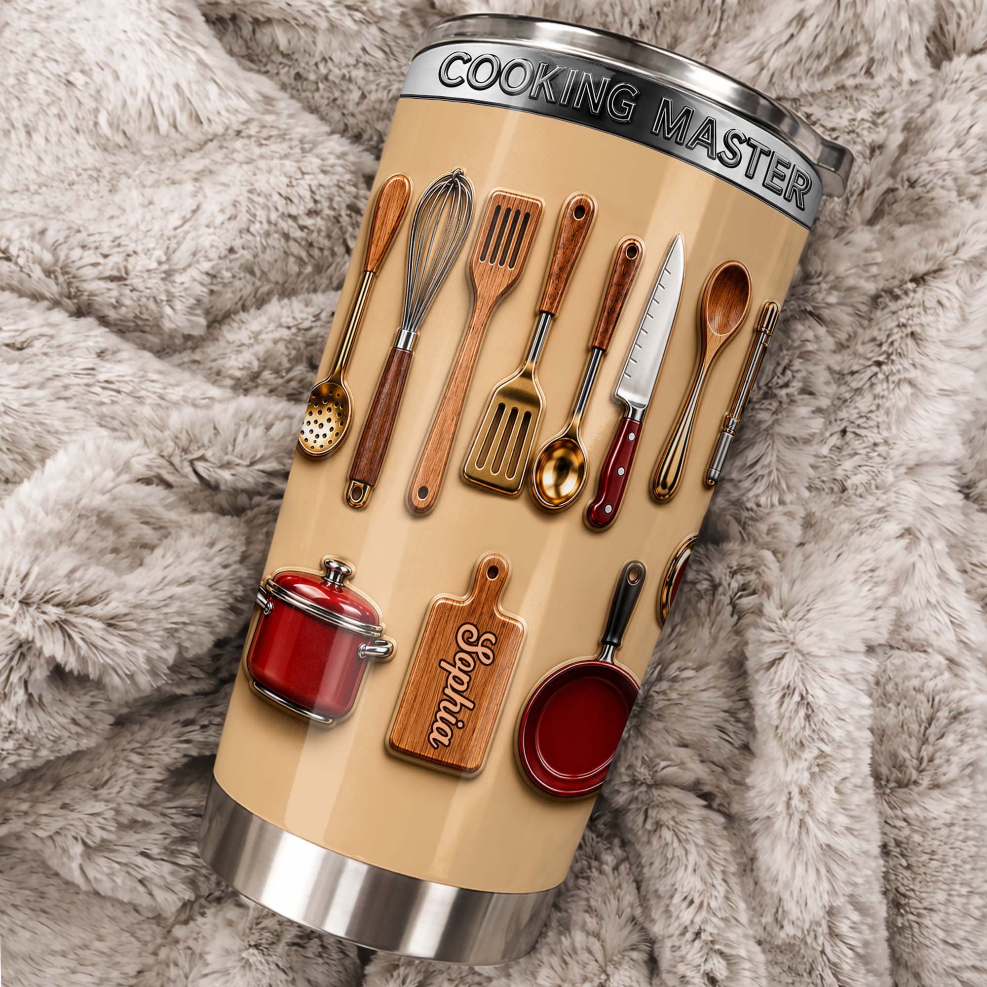 Personalized Stainless Steel Tumbler Custom Name Gift for Cooking Lovers