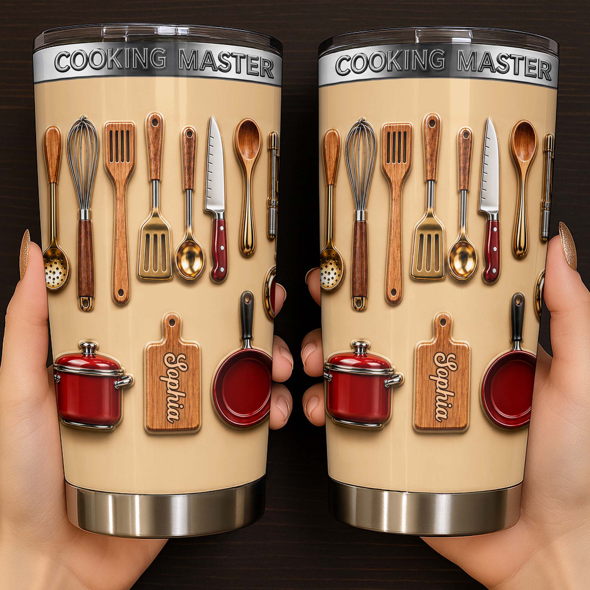Personalized Stainless Steel Tumbler Custom Name Gift for Cooking Lovers