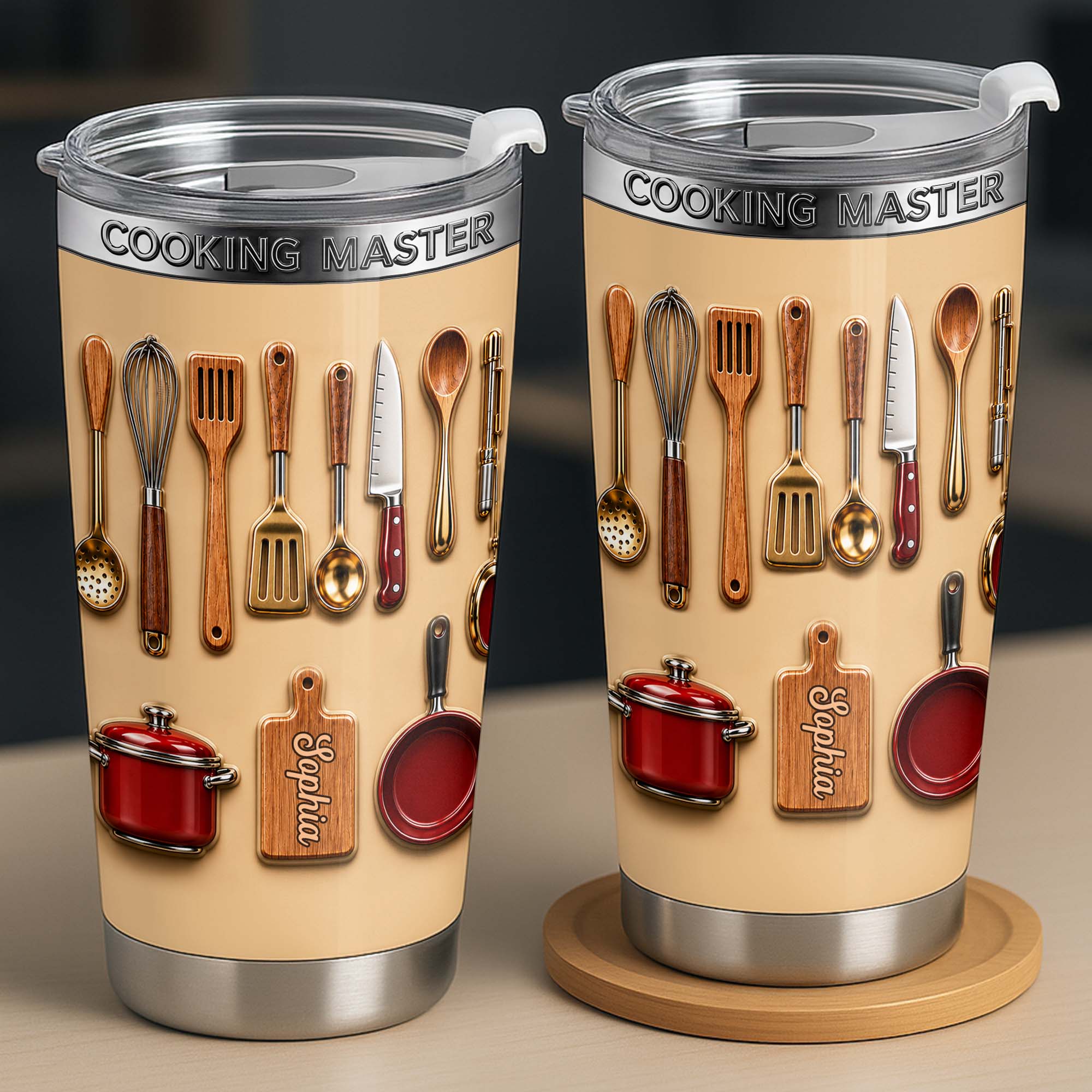 Personalized Stainless Steel Tumbler Custom Name Gift for Cooking Lovers