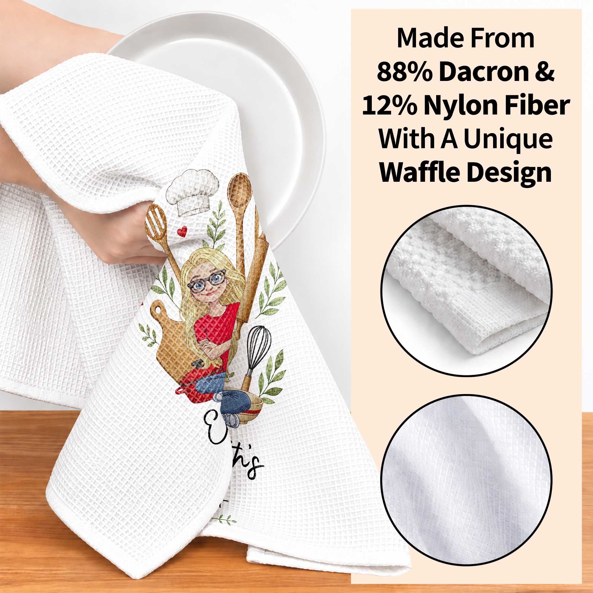 Personalized Kitchen Towel Custom Name Baking Gift for Her