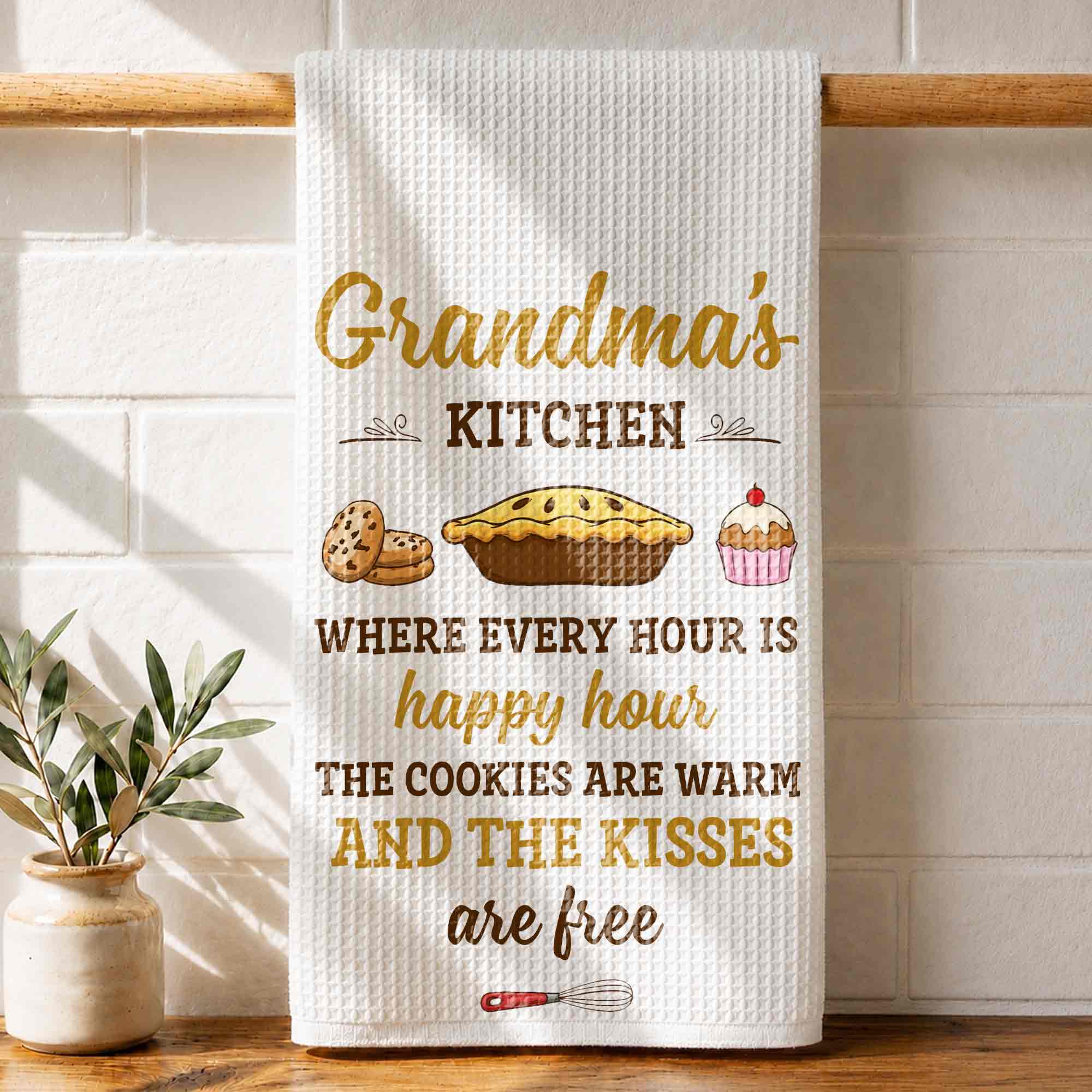 Personalized Kitchen Towel Gift for Grandma with Custom Design