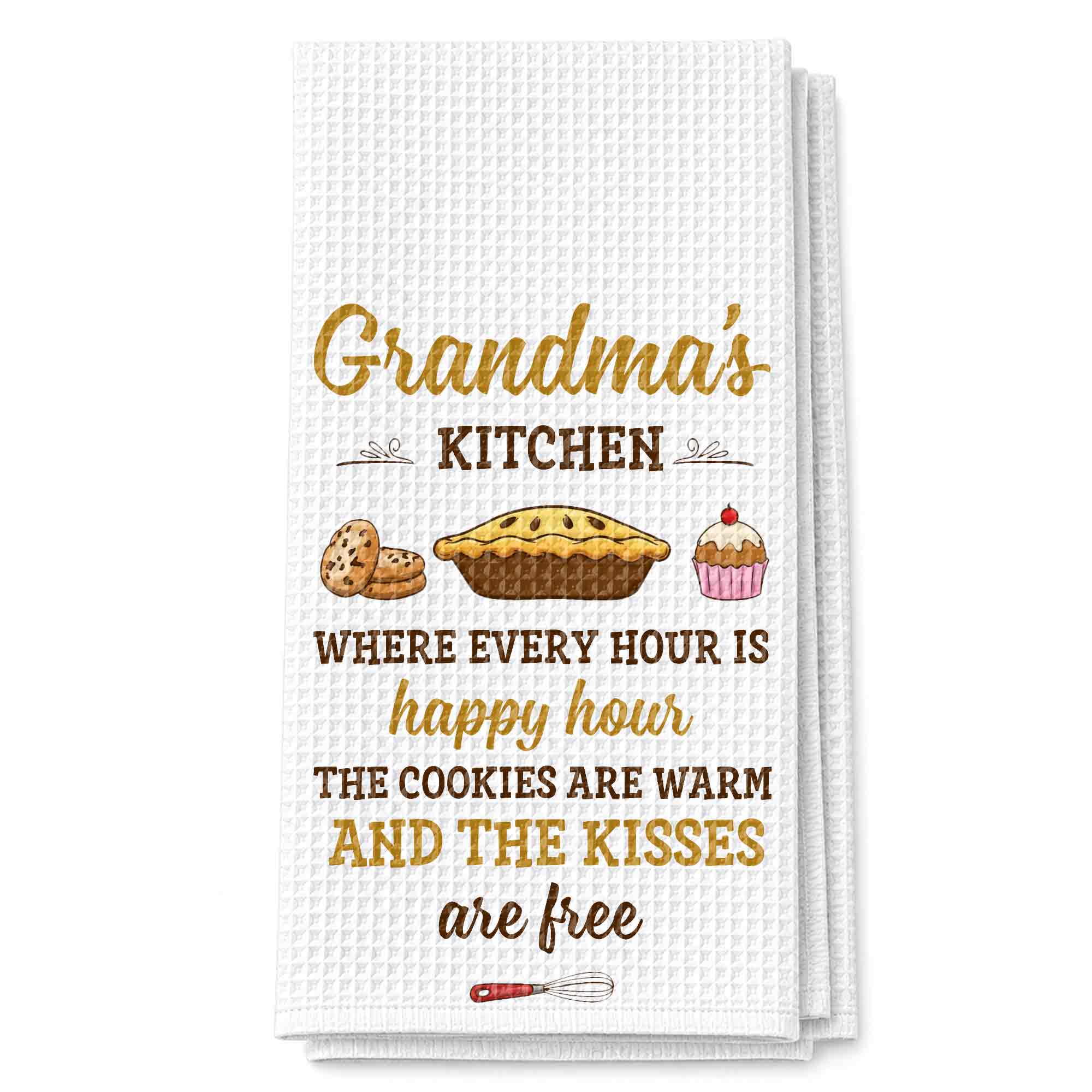 Personalized Kitchen Towel Gift for Grandma with Custom Design