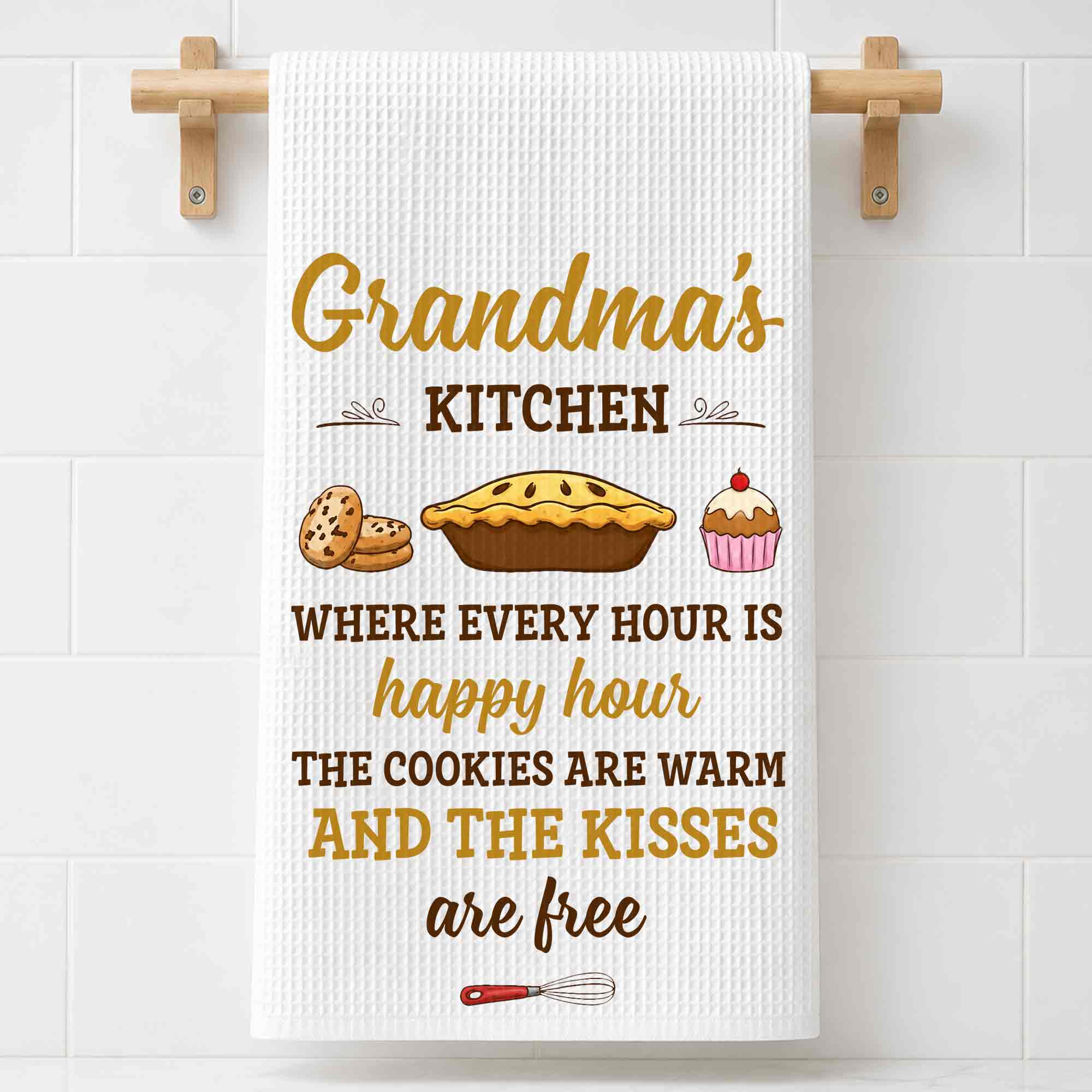 Personalized Kitchen Towel Gift for Grandma with Custom Design