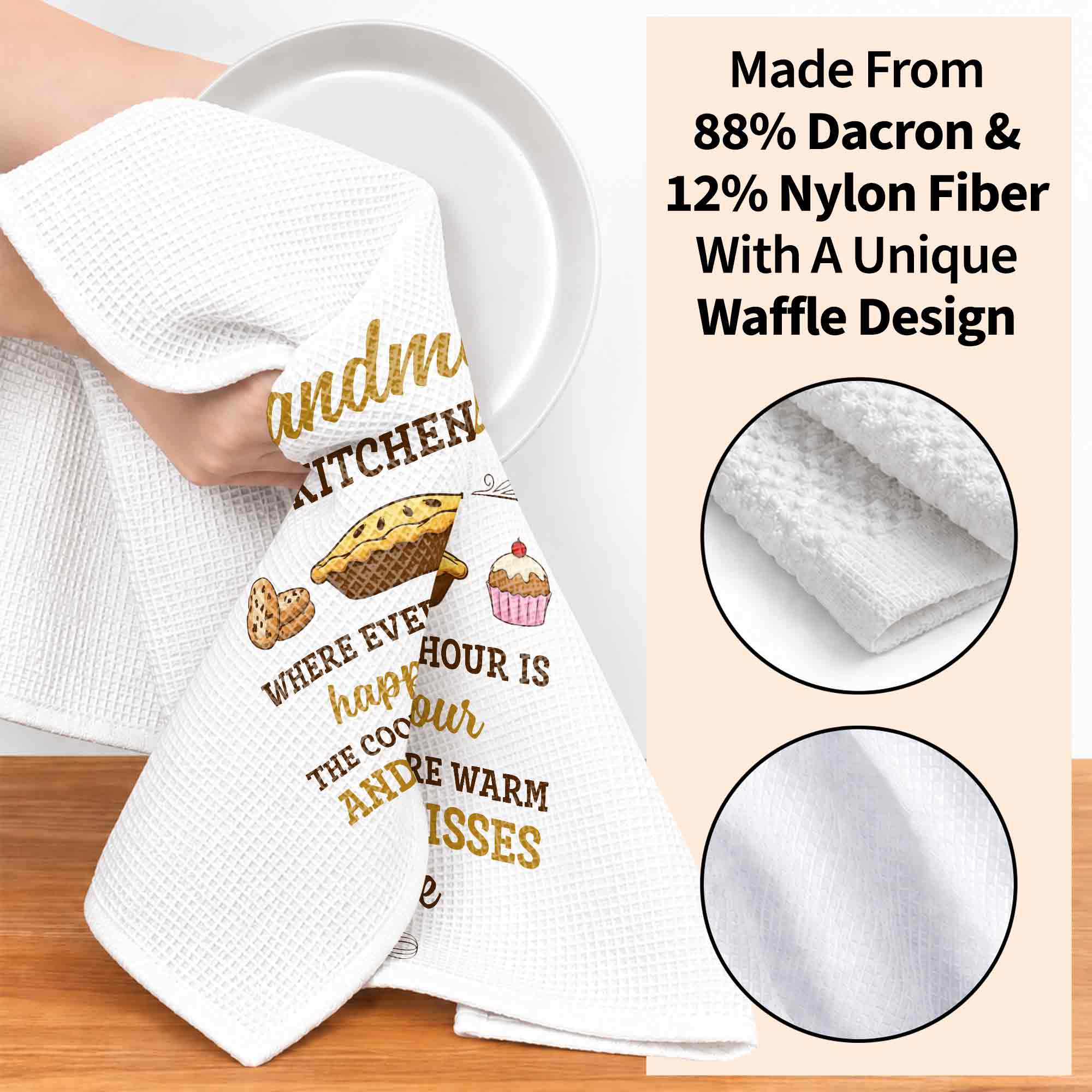 Personalized Kitchen Towel Gift for Grandma with Custom Design