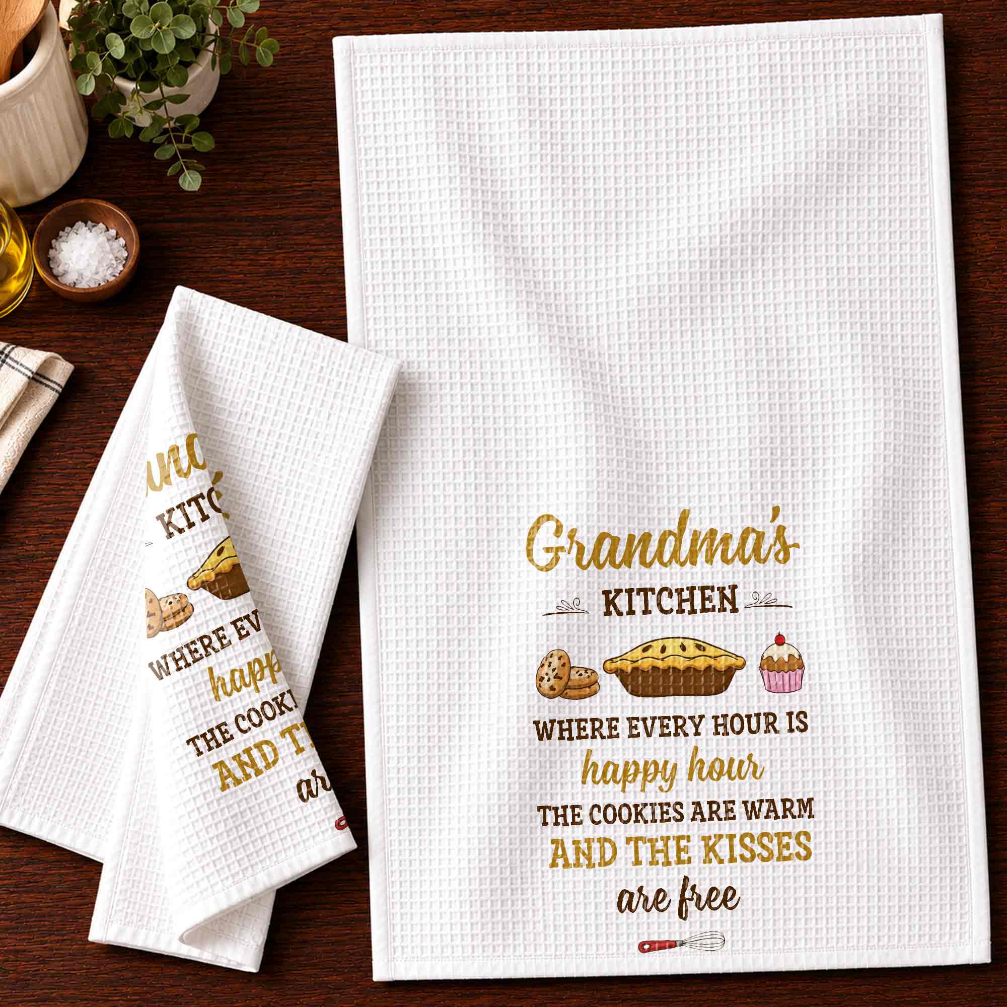 Personalized Kitchen Towel Gift for Grandma with Custom Design