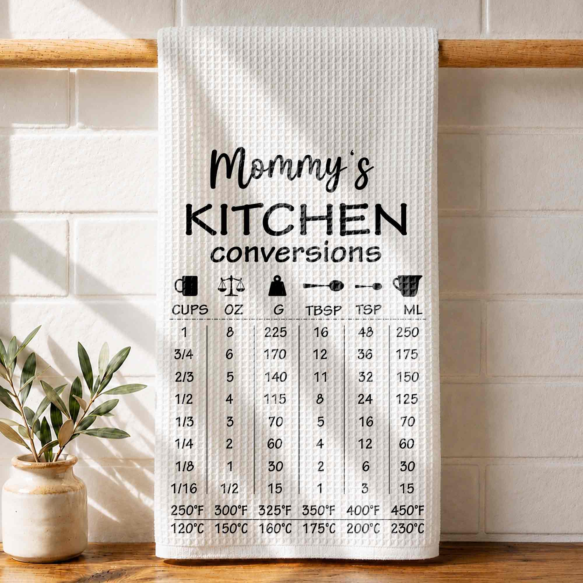 Personalized Kitchen Towel Measurement Chart Gift for Mom