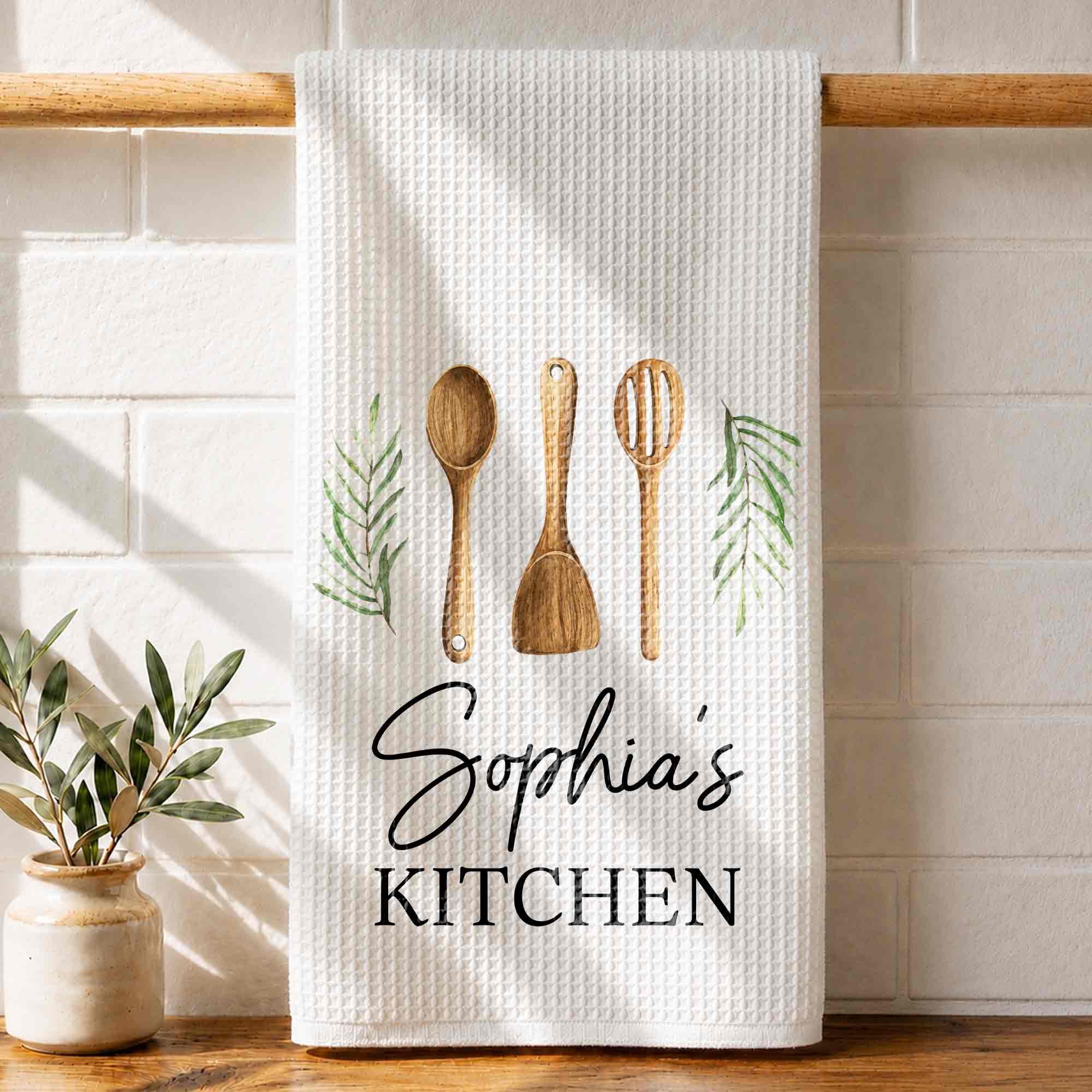 Personalized Kitchen Towel Custom Name Gift for Mom Chef