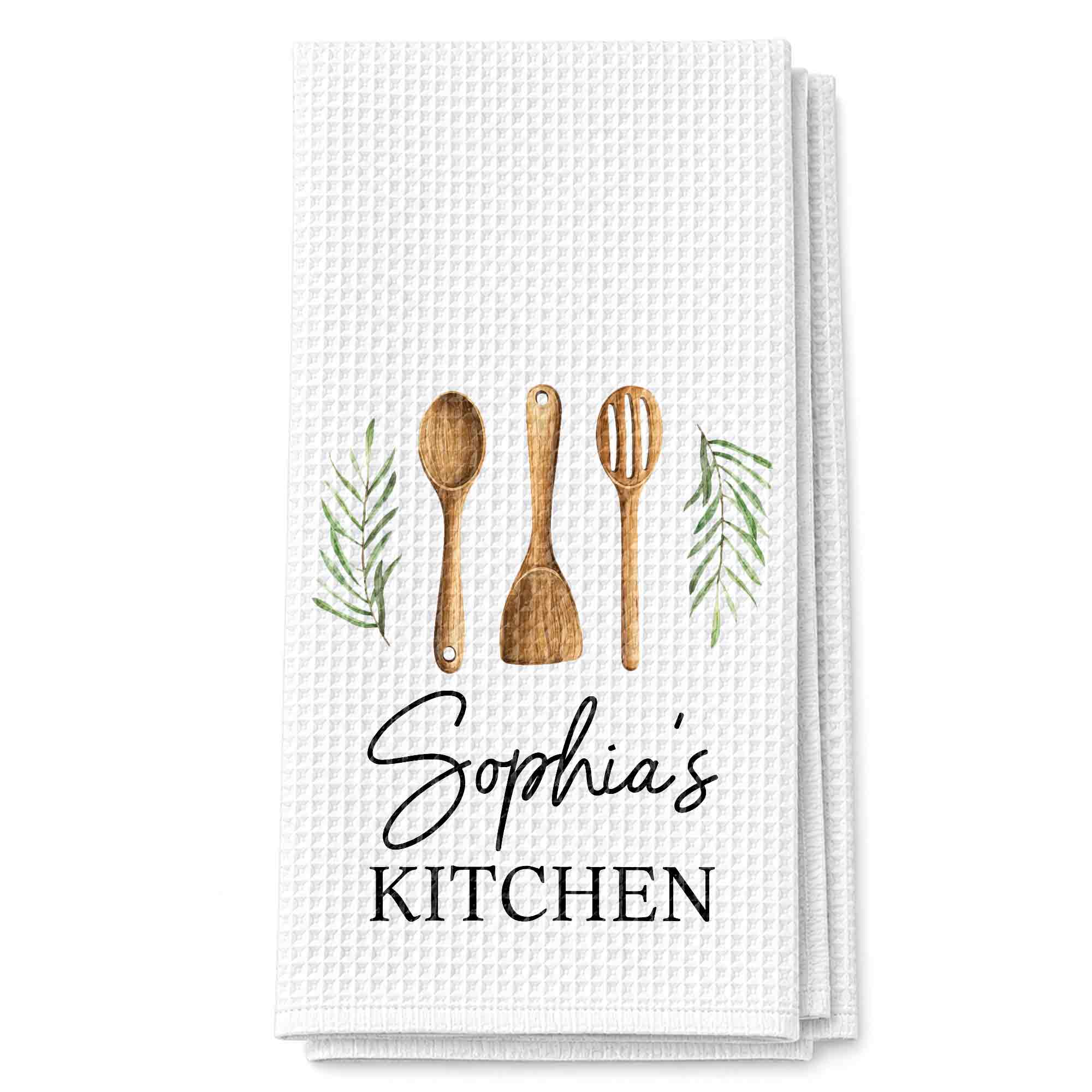 Personalized Kitchen Towel Custom Name Gift for Mom Chef