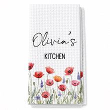 Load image into Gallery viewer, Personalized Kitchen Towel Birth Month Flowers Custom Gift

