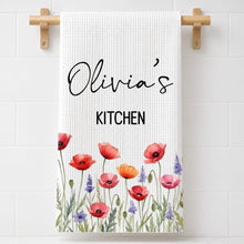 Load image into Gallery viewer, Personalized Kitchen Towel Birth Month Flowers Custom Gift
