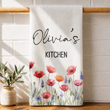 Load image into Gallery viewer, Personalized Kitchen Towel Birth Month Flowers Custom Gift
