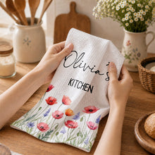 Load image into Gallery viewer, Personalized Kitchen Towel Birth Month Flowers Custom Gift
