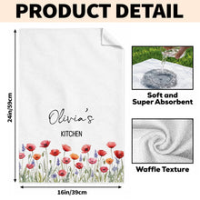 Load image into Gallery viewer, Personalized Kitchen Towel Birth Month Flowers Custom Gift
