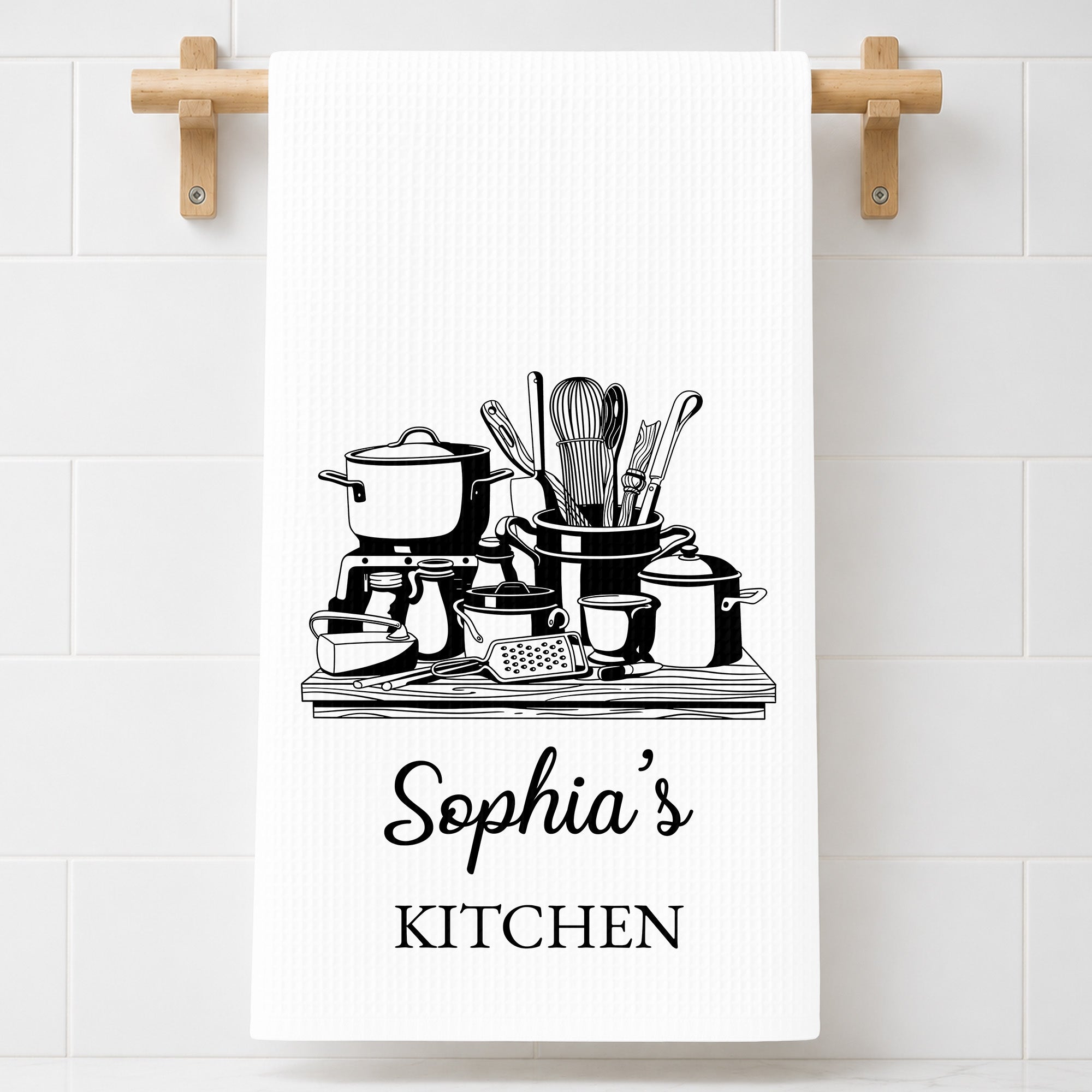 Personalized Kitchen Towel Custom Name for Culinary Lovers