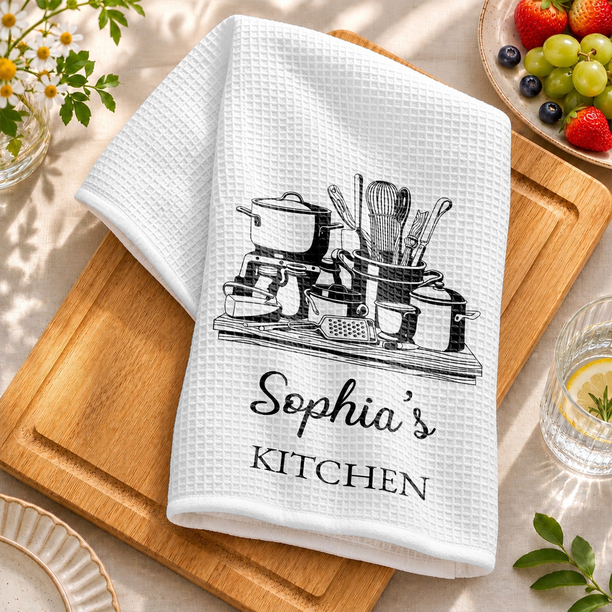 Personalized Kitchen Towel Custom Name for Culinary Lovers